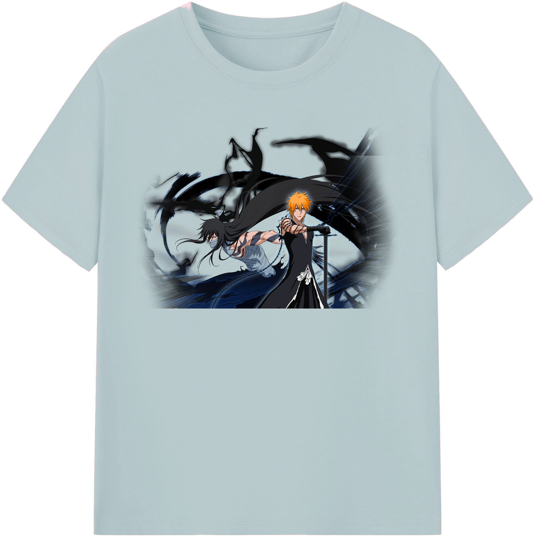 （画像用） ブリーチ 黒崎一護（くろさき いちご）BLEACH Kurosaki Ichigo 綿100％半袖Tシャツ（フロントプリント）
